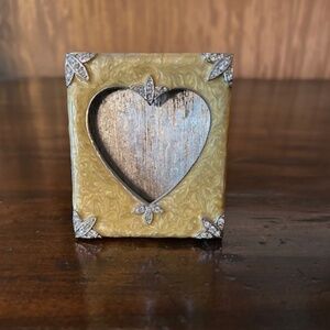 Jay Strongwater Yellow Enamel and Swarovski Crystal Heart Picture Frame